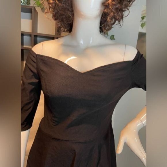 GRACE KARIN Off Shoulder Delicate Design Black Swing Dress Size XL RefJ030 - Picture 9 of 11